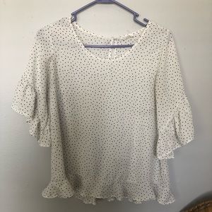 Urban Outfitters Sienna Sky Peplum Polka Dot Top